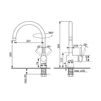 Товар: Смеситель для кухни Ulgran Quartz UQ-021-08 Космос - фото 2 Смеситель для кухни Ulgran Quartz UQ-021-08 Космос — фото 2, Смесители