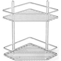 Полка корзина Tekno-tel ES072 угловая Хром — фото 1, Полки для ванной и душа