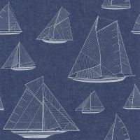 Обои Casadeco Rivage 84020532 Винил на флизелине (0,53*10,05) Синий, Корабли — фото 1, Обои для стен