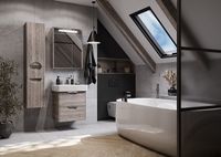 Зеркальный шкаф Aquaton Сильва 60 1A216202SIW60 с подсветкой Дуб фьорд — фото 3, Мебель для ванной