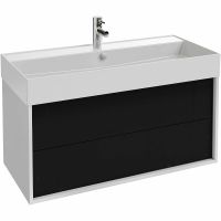 Тумба под раковину Jacob Delafon Vivienne 100 EB1585-N18-S14 подвесная Черный сатин Белый — фото 1, Тумбы под раковину