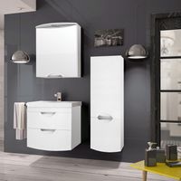 Шкаф пенал Style Line Жасмин 2 36 Люкс подвесной Белый глянец арт-ЛС-00000309 — фото 2, Пеналы для ванной комнаты