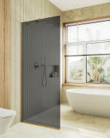 Товар: Душевая перегородка Maybah Glass MGD-693-3у 890x1950 в узком профиле Золото стекло графитовое - фото 2 Душевая перегородка Maybah Glass MGD-693-3у 890x1950 в узком профиле Золото стекло графитовое — фото 2, Душевые перегородки