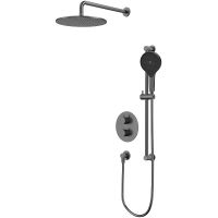 Душевая система Whitecross Y gunmetal YSET09TOPGM с термостатом Оружейная сталь — фото 1, Душевое оборудование. Душевая программа