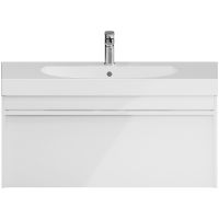 Тумба под раковину Kerama Marazzi Modula 100 MO.100.1+1\WHT подвесная Белая глянцевая — фото 1, Тумбы под раковину