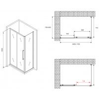 Товар: Душевой уголок Abber Schwarzer Diamant 170x80 AG30170BMH-S80BM профиль Черный стекло матовое - фото 5 Душевой уголок Abber Schwarzer Diamant 170x80 AG30170BMH-S80BM профиль Черный стекло матовое — фото 5, Прямоугольные душевые уголки