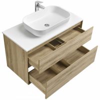 Тумба под раковину Aquaton Либерти 100 1A279601LYC70 подвесная Дуб эльвезия — фото 20, Тумбы под раковину