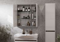 Зеркальный шкаф Aquaton Нортон 80 Белый глянец арт-1A249202NT010 — фото 4, Зеркальные шкафы в ванную