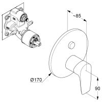 Смеситель для душа Kludi Pure Solid 346590575 Хром — фото 2, Смеситель для душа