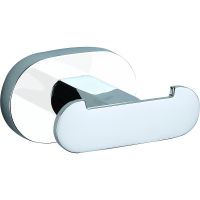 Двойной крючок Rav Slezak Yukon YUA0102CB Хром Белый — фото 1, Крючки для полотенец