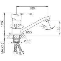Смеситель для кухни Frap H70 F4570-2 Хром — фото 2, Смесители для кухни