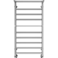 Водяной полотенцесушитель Terminus Хендрикс П10 500х1000 4670078529824 с полкой Хром, нижнее подключение, G 1/2" ВР, с угловым соединением — фото 2, Водяные полотенцесушители