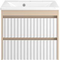 Товар: Тумба с раковиной Brevita Balaton 65 УТ000023722 подвесная Белая матовая Бежевая матовая - фото 2 Тумба с раковиной Brevita Balaton 65 УТ000023722 подвесная Белая матовая Бежевая матовая — фото 2, Мебель для ванной