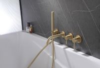 Смеситель для ванны Abber Wasser Kreis AF8130G Золото матовое — фото 3, Смеситель для ванны