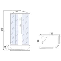 Душевая кабина River Desna XL 120x90 MT L 10000006161 с поддоном — фото 16, Душевые кабины