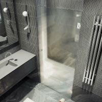 Душевая дверь Maybah Glass MGD-522-4 805x1950 на петлях Хром глянцевый стекло сатиновое — фото 3, Душевые двери в нишу