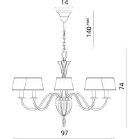 Люстра Divinare Florence 6819/19 SP-8 Бежевая Золото матовое — фото 5, Люстры