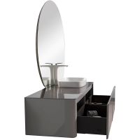 Тумба с раковиной Black&White Universe U915.1400R 140 R 9151401 подвесная Glossy light grey — фото 4, Мебель для ванной