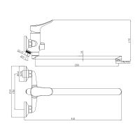 Смеситель для ванны Olive's Arriba 09221AR универсальный Хром — фото 2, Смеситель для ванны