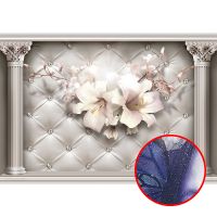 Фреска Ortograf 3D 6662 Фактура бархат серебро FX-S Флизелин (3,15*2,2) Серый/Розовый, Интерьер/Цветы — фото 1, Фрески