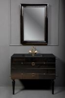 Тумба под раковину Boheme Armadi Art Vallessi Avangarde Piazza 100 841-100-BG подвесная Черный глянец Золото — фото 3, Мебель для ванной