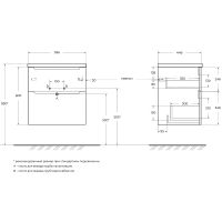 Тумба под раковину BelBagno Etna-H60 60 ETNA-H60-600-2C-SO-BL-P подвесная Bianco Lucido — фото 28, Тумбы под раковину