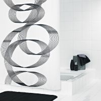 Товар: Штора для ванны Ridder Loop 200х180 Черная - фото 2 Штора для ванны Ridder Loop 200х180 Черная — фото 2, Шторы для ванной