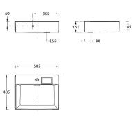 Раковина Kerama Marazzi Logica 60 LO.wb.60.1 Белая глянцевая — фото 6, Раковины накладные