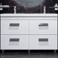 Тумба под раковину Velvex Orlando 120 tn.ORL.CLA.120.4Y Белая матовая — фото 1, Тумбы под раковину