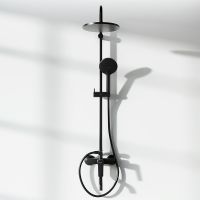 Душевая система Damixa Jupiter Черная матовая арт-977740300 — фото 3, Душевые стойки