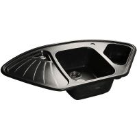 Кухонная мойка GranFest Corner GF-C1040E Черная — фото 1, Кухонные мойки