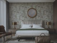 Обои Alessandro Allori Provasi 2501-8 Винил на флизелине (1,06*10) Серый/Зеленый/Бронзовый, Животные/Листья — фото 2, Обои для стен