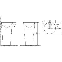 Раковина Ceruttispa Marco 42 CT7833 Белая — фото 2, Раковины напольные