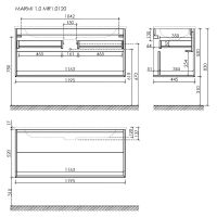 Тумба под раковину Sancos Marmi 1.0 120 MR1.0120ECH подвесная Дуб чарльстон — фото 25, Мебель для ванной