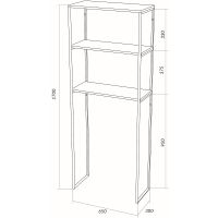 Товар: Стеллаж 1MarKa Grunge Loft 65 Ц0000005440 над стиральной машиной Дуб вотан - фото 3 Стеллаж 1MarKa Grunge Loft 65 Ц0000005440 над стиральной машиной Дуб вотан — фото 3, Стеллажи для ванной комнаты