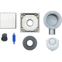 Душевой трап Logan L004-150 306894 с решеткой Нержавеющая сталь / под плитку — фото 3, Трапы для душа