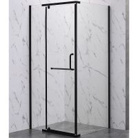 Душевой уголок Veconi Rovigo RV-18B 80х80 RV18B-80-01-C6 профиль Черный матовый стекло прозрачное — фото 1, Душевые уголки