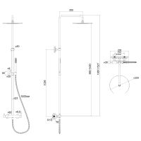 Душевая система Whitecross Y gunmetal Y1244GM Оружейная сталь — фото 3, Душевое оборудование. Душевая программа
