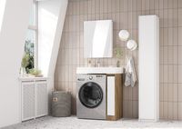 Зеркальный шкаф Aquaton Лондри 60 1A278502LH010 Белый глянцевый — фото 5, Мебель для ванной