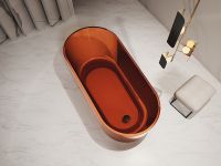 Ванна из полиэфирной смолы Abber Kristall 170х80 AT9706Opal Коричневая без гидромассажа — фото 3, Ванны из полиэфирной смолы