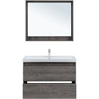 Тумба под раковину Aquanet Милан 100 336375 подвесная Дуб рошелье — фото 11, Тумбы под раковину