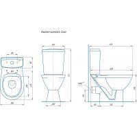 Унитаз компакт Rosa Соло Люкс 4640021062142 Белый с бачком и сиденьем Микролифт — фото 3, Напольные унитазы