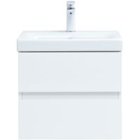 Тумба под раковину Aquanet Беркли 50 подвесная Белый глянец арт-302347 — фото 4, Тумбы под раковину