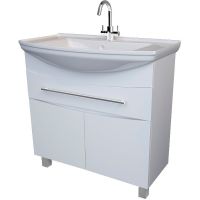 Тумба под раковину 1MarKa Lina New 85Н У94493 Белый глянец — фото 1, Тумбы под раковину