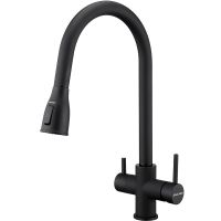 Смеситель для кухни Paulmark Lange La214212-418 Черный металлик — фото 1, Смесители для кухни