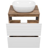 Товар: Тумба под раковину Brevita Dakota 60 DAK-07060-19/01-2Я Белая матовая Дуб Галифакс олово - фото 4 Тумба под раковину Brevita Dakota 60 DAK-07060-19/01-2Я Белая матовая Дуб Галифакс олово — фото 4, Мебель для ванной