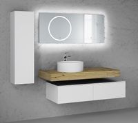 Зеркало Jorno Modulare 120 Mdlr.02.120/W/JR с подсветкой с сенсорным выключателем и увеличением — фото 4, Зеркала в ванную комнату