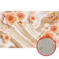 Фреска Ortograf 3D 6651 Фактура бархат золото FX-G Флизелин (3,1*1,95) Оранжевый/Бежевый, Цветы — фото 1, Фрески