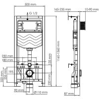 Инсталляция WasserKRAFT Aller 10TLT.010.ME.BN02 для унитаза с клавишей смыва Никель — фото 3, Инсталляции для унитазов