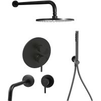 Комплект смесителей Paffoni Light KITLIG018NO006 Черный матовый — фото 1, Готовые комплекты для ванной комнаты